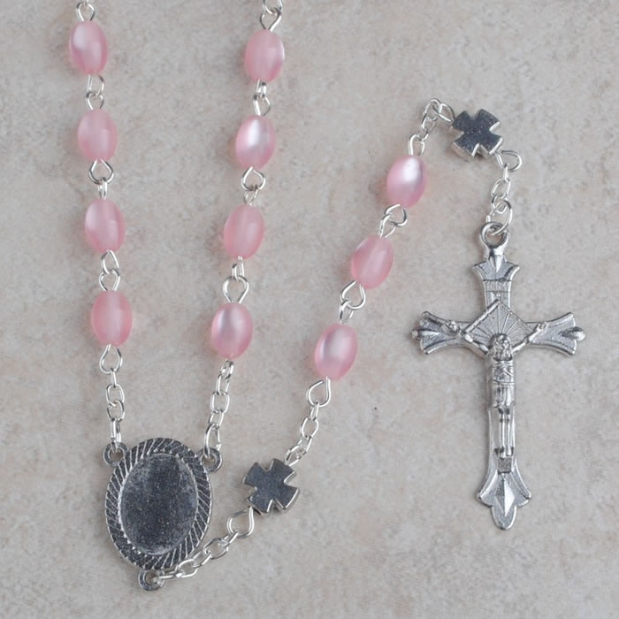 Cat eyes beads rosary,Resin Catholic Statue